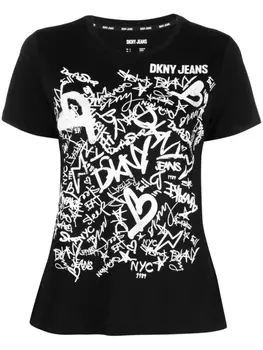 DKNY футболка с логотипом, черный