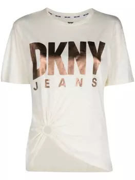 DKNY футболка с логотипом, нейтральный цвет