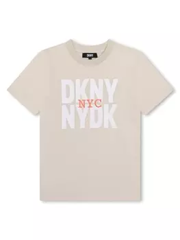 DKNY футболка с логотипом, нейтральный цвет