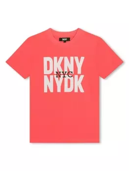 DKNY футболка с логотипом, розовый