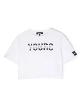 DKNY футболка с надписью, белый