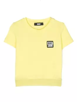 DKNY футболка с нашивкой-логотипом, желтый