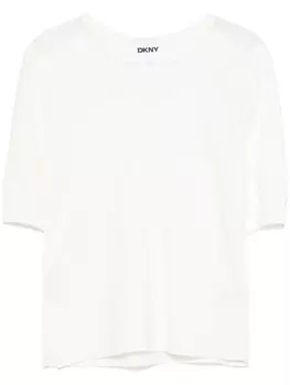 DKNY футболка с прозрачной вставкой, белый