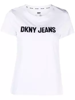 DKNY футболка с тисненым логотипом, белый