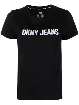 DKNY футболка с тисненым логотипом, черный