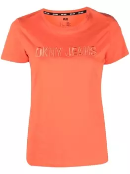 DKNY футболка с тисненым логотипом, оранжевый