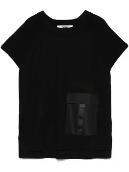 DKNY футболка в рубчик, черный