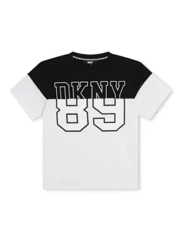 DKNY футболка в стиле колор-блок с логотипом, белый