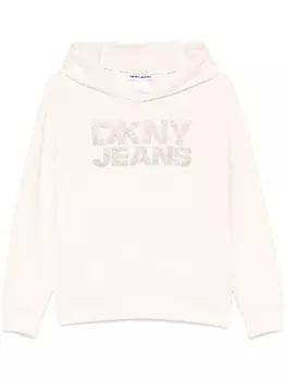 DKNY худи с логотипом из страз, нейтральный цвет