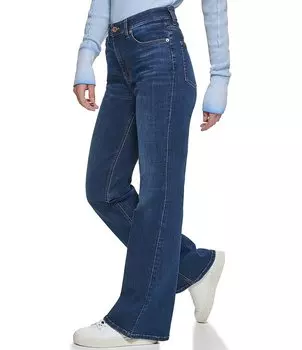 DKNY Jeans Boerum Джинсы из эластичного денима с высокой посадкой и расклешенными штанинами, синий