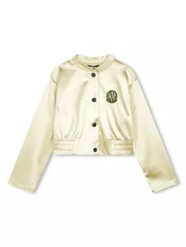 Dkny Kids бомбер с нашивкой-логотипом, золотистый