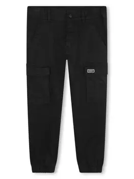 Dkny Kids брюки карго с нашивкой-логотипом, черный