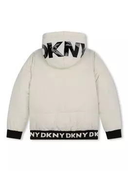 Dkny Kids двусторонняя куртка-пуховик с логотипом, синий