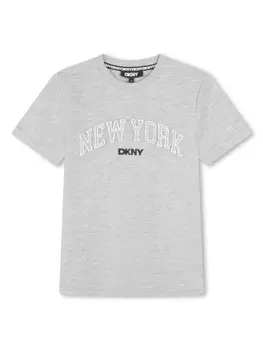 Dkny Kids футболка из джерси с логотипом, серый