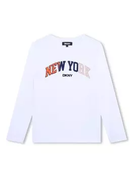 Dkny Kids футболка из органического хлопка с логотипом, белый
