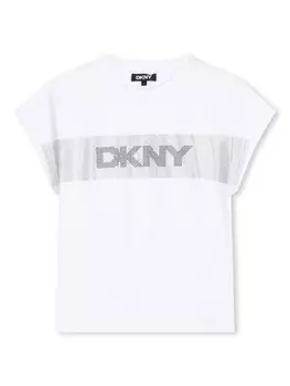 Dkny Kids футболка с кристаллами, белый