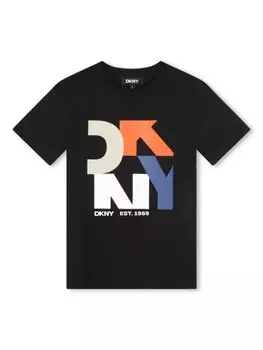 Dkny Kids футболка с логотипом, черный