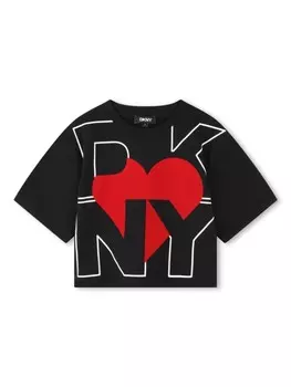 Dkny Kids футболка с логотипом, черный