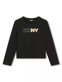 Dkny Kids футболка с логотипом, черный