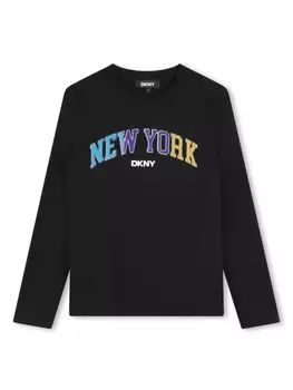 Dkny Kids футболка с логотипом, черный
