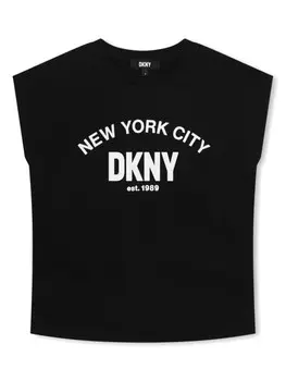 Dkny Kids футболка с логотипом, черный