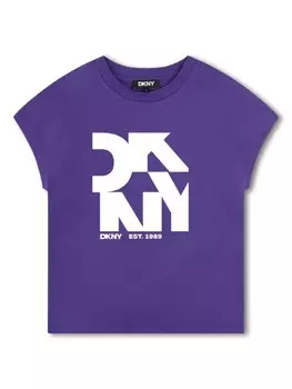Dkny Kids футболка с логотипом, фиолетовый