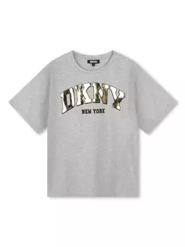 Dkny Kids футболка с логотипом, серый