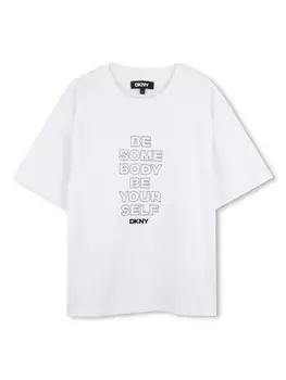 Dkny Kids футболка с надписью, белый