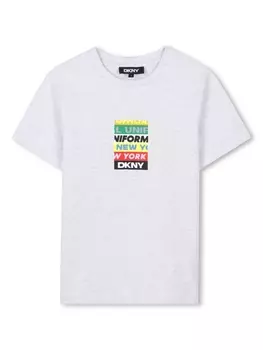 Dkny Kids футболка с надписью, серый