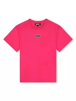 Dkny Kids футболка с вышитым логотипом, розовый