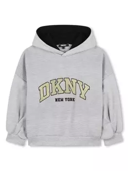 Dkny Kids худи с вышитым логотипом, серый