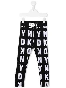 Dkny Kids легинсы с логотипом, черный