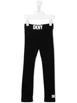 Dkny Kids легинсы с логотипом, черный