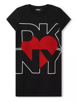 Dkny Kids платье-футболка с логотипом, черный