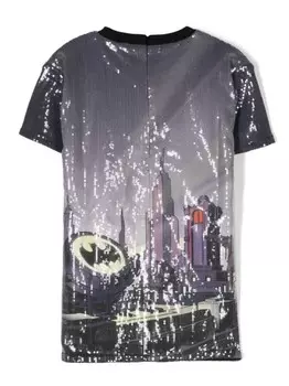 Dkny Kids платье с короткими рукавами и пайетками, серый