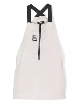 Dkny Kids платье с нашивкой-логотипом, серый