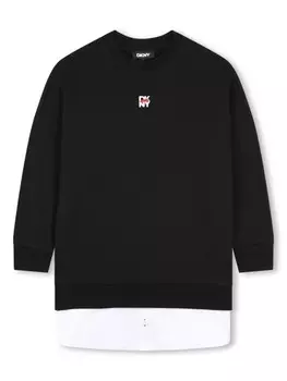 Dkny Kids платье-толстовка с логотипом, черный