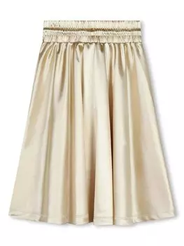 Dkny Kids расклешенная юбка миди с эффектом металлик, золотистый