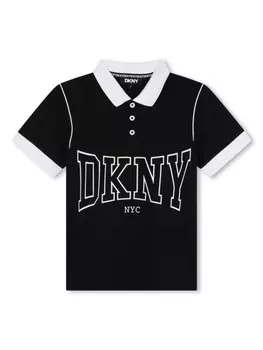 Dkny Kids рубашка поло с логотипом, черный