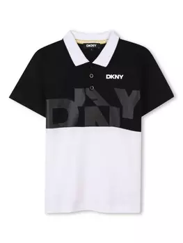 Dkny Kids рубашка поло с логотипом, черный