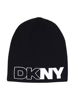 Dkny Kids шапка бини с логотипом, черный