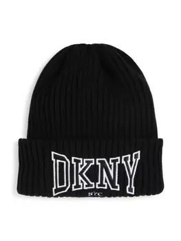 Dkny Kids шапка бини с логотипом, черный