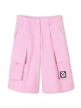 Dkny Kids шорты с нашивкой-логотипом, розовый