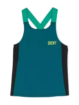 Dkny Kids спортивный топ с логотипом, синий