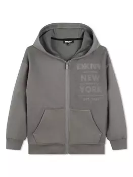 Dkny Kids толстовка с вышитым логотипом, серый