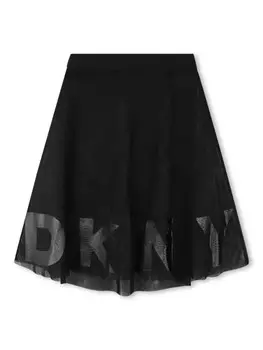Dkny Kids юбка из тюля с логотипом, черный