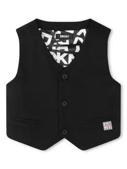 Dkny Kids жилет с логотипом, черный