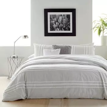 DKNY Комплект одеял в полоску синели, полный/королевский размер, белый