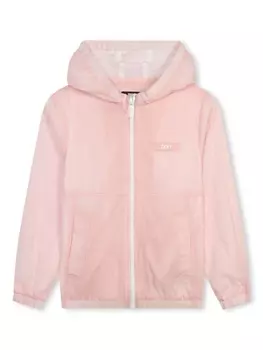 DKNY куртка с капюшоном и логотипом, розовый