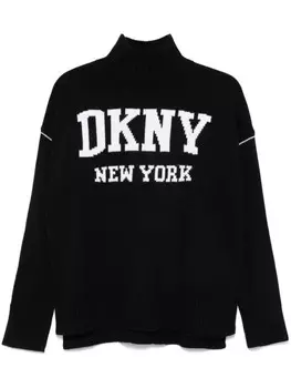 DKNY логотип-интарсия свитер, черный